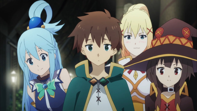 The main characters in KonoSuba