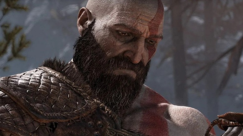 Kratos sad and thoughtful