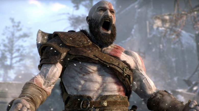 Kratos screaming in anger.