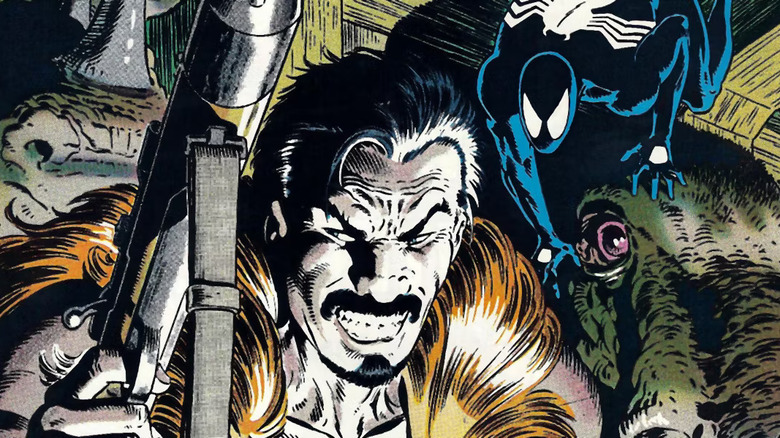 Spider-Man about to pounce on Kraven the Hunter