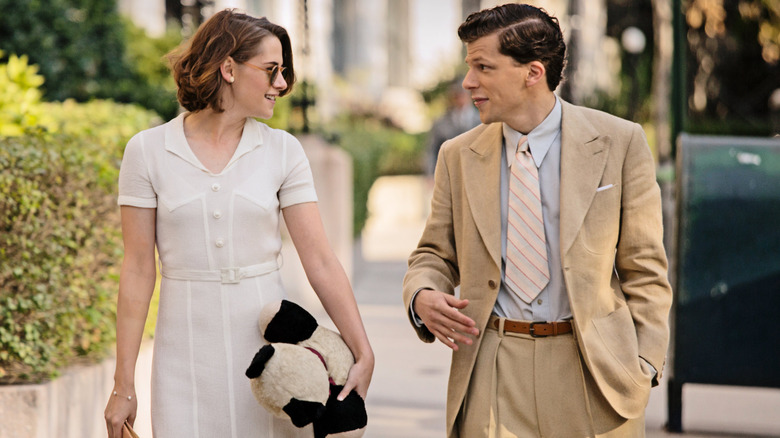 Kristen Stewart and Jesse Eisenberg going for a stroll