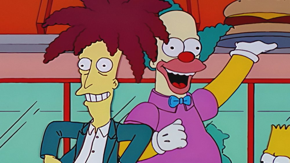 Krusty the Clown statue and Sideshow Bob