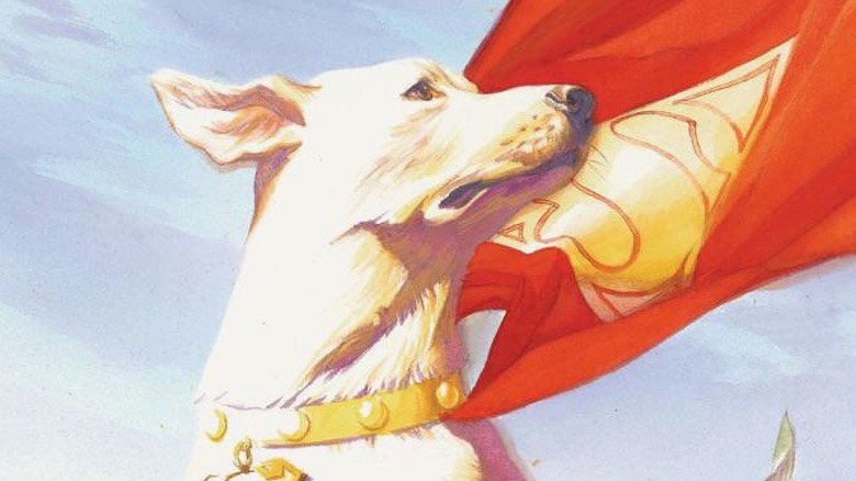 Krypto with flapping red cape