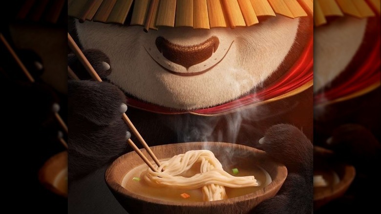 Po smiling with noodles