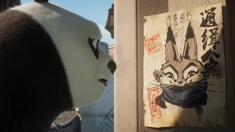 Po looking at Zhen's wanted poster