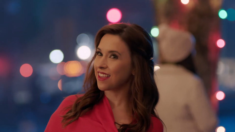 Lacey Chabert in colored lights