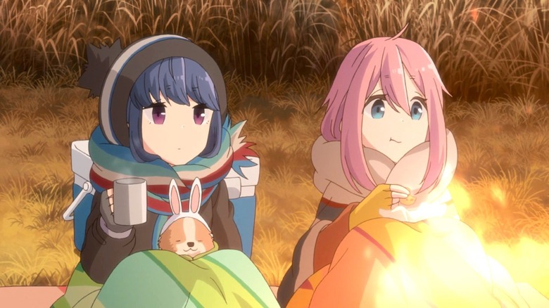 Rin and Nadeshiko by campfire