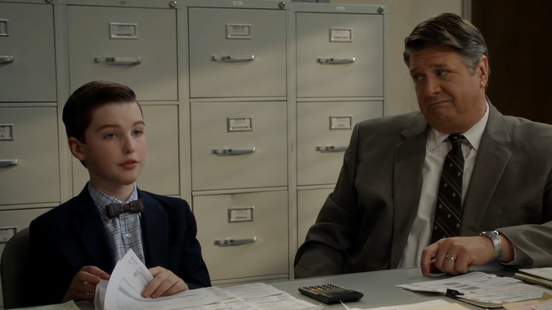 Young Sheldon helps his dad with his tax audit.