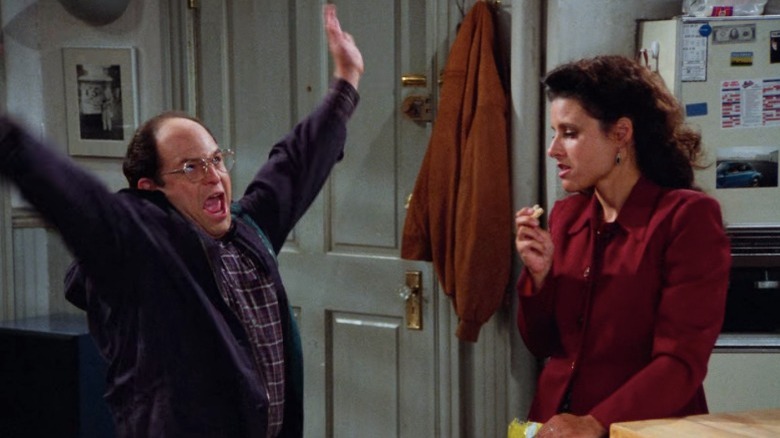 Jason Alexander as George mocking Julia Louis-Dreyfus as Elaine