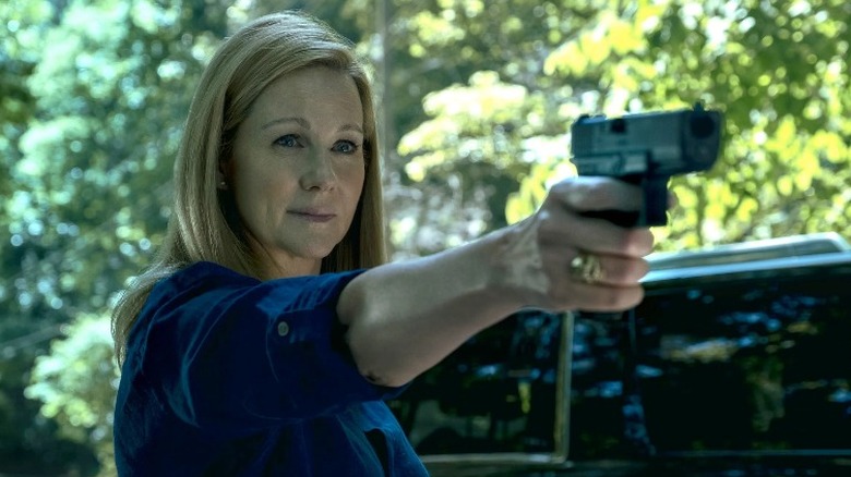 Laura Linney smirks in Ozark