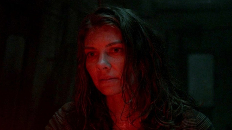 Maggie in red light on 'The Walking Dead'