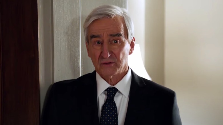 Sam Waterston boasting white hair