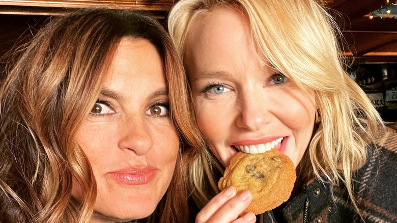 Mariska Hargitay and Kelli Giddish looking happy