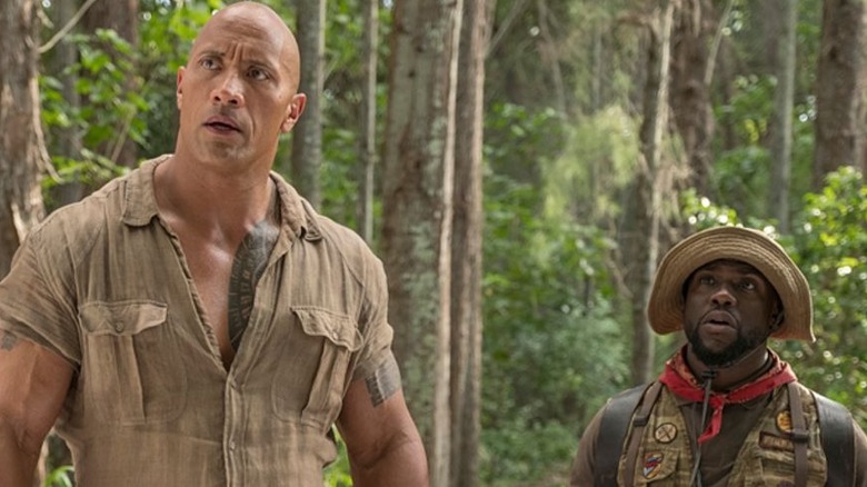 Dwayne Johnson and Kevin Hart in jungle