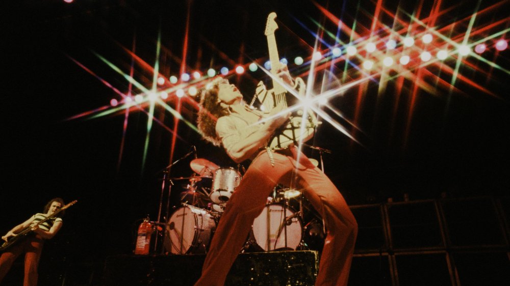 Eddie Van Halen performing on stage