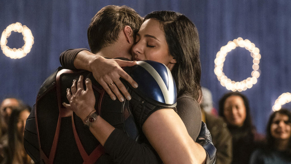 Zari and Nate hug on DC's Legends of Tomorrow