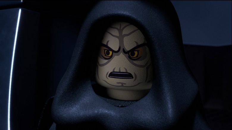 LEGO Palpatine scowling