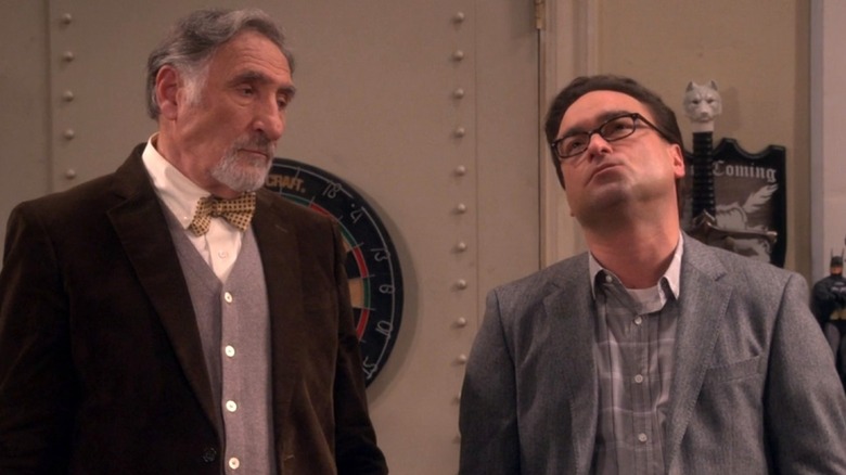 Dr. Alfred and Leonard Hofstadter looking serious