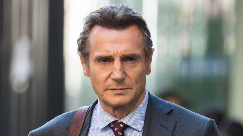 Liam Neeson looking very serious