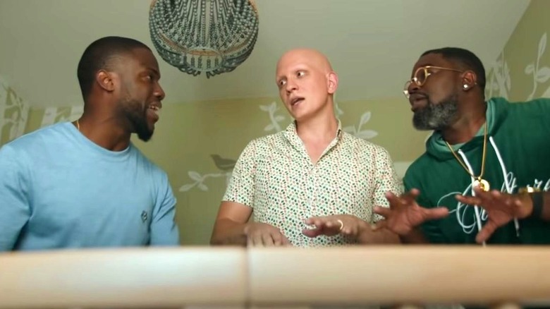 Kevin Hart, Anthony Carrigan and Lil Rel Howery in "Fatherhood"