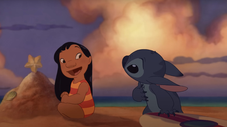 Lilo and Stitch on beach