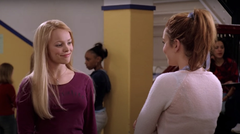 Cady and Regina in the hallway in Mean Girls