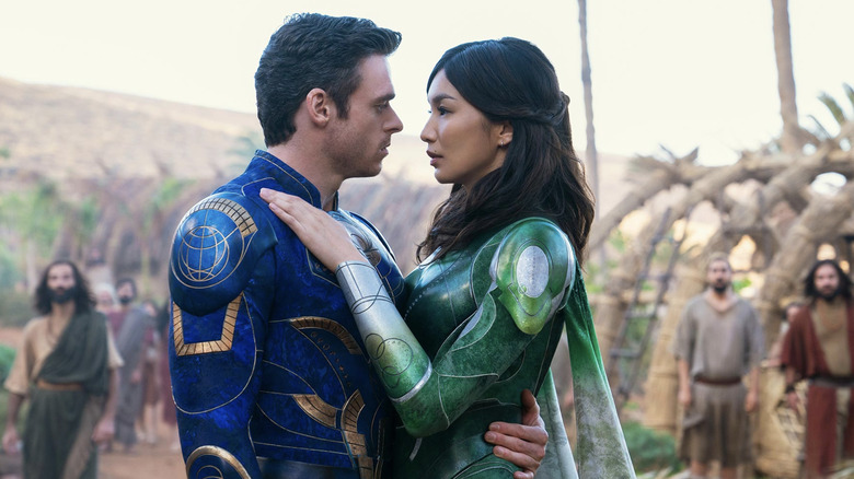 Richard Madden and Gemma Chan in "Eternals"