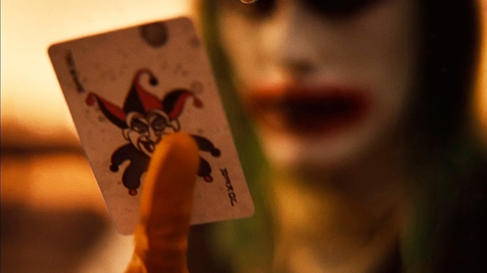 Joker shows his card in Justice League