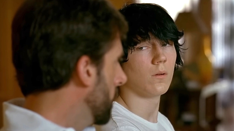 Dwayne in Little Miss Sunshine frowning