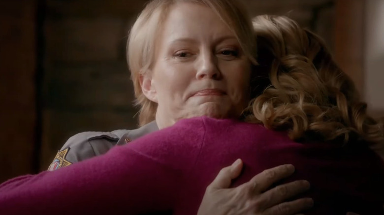 Caroline and Liz hug 