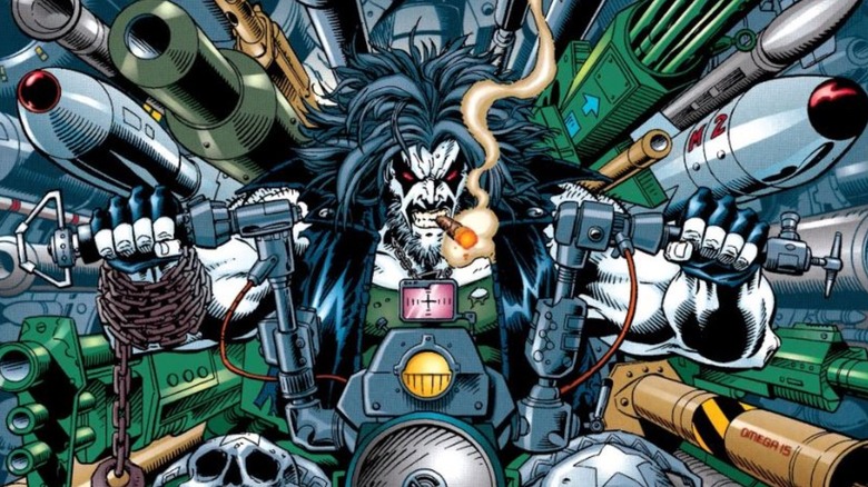 Lobo driving motorcycle