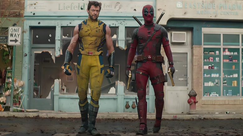 Wolverine and Deadpool walking forward