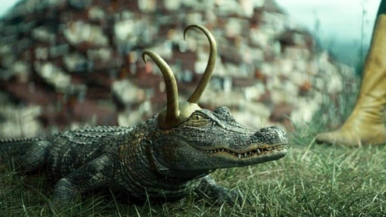 Alligator Loki with horned helmet