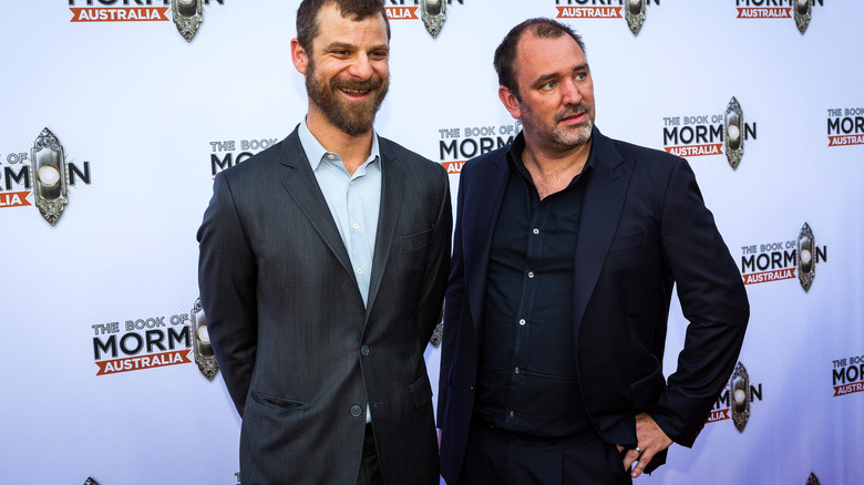 Matt and Trey at Book of Mormon premiere