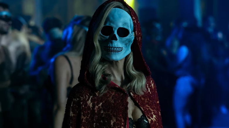 Verna wearing skull mask