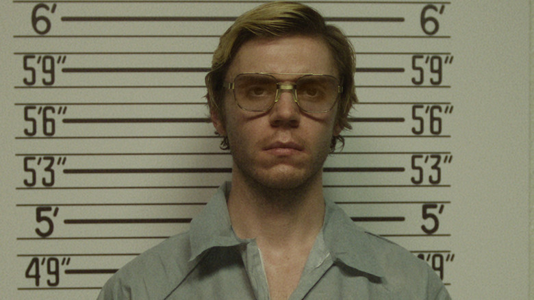 Jeffrey Dahmer stares as his mugshot is taken