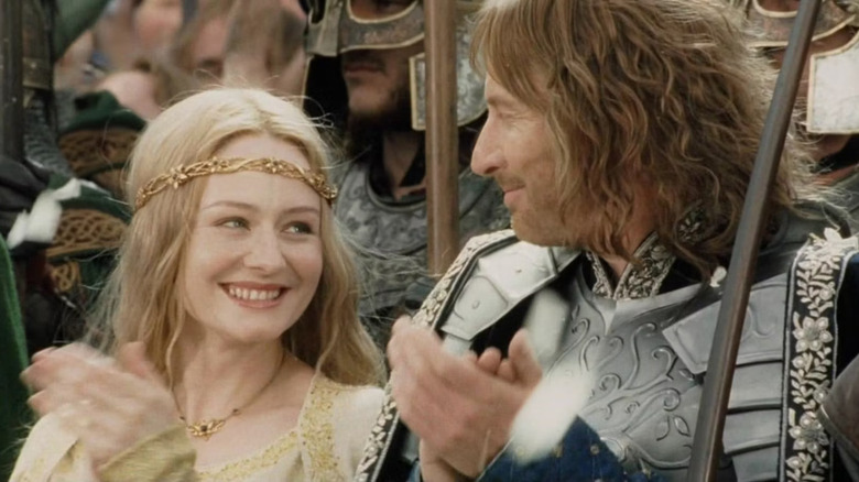 Éowyn and Faramir smile