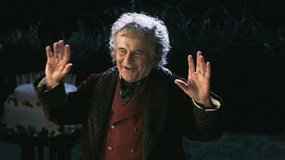 Sir Ian Holm as Bilbo Baggins in The Lord of the Rings