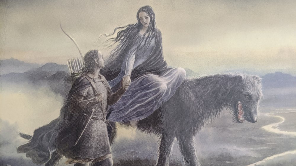 Beren the Man, Lúthien the Elf-maiden, and Huan the Hound.