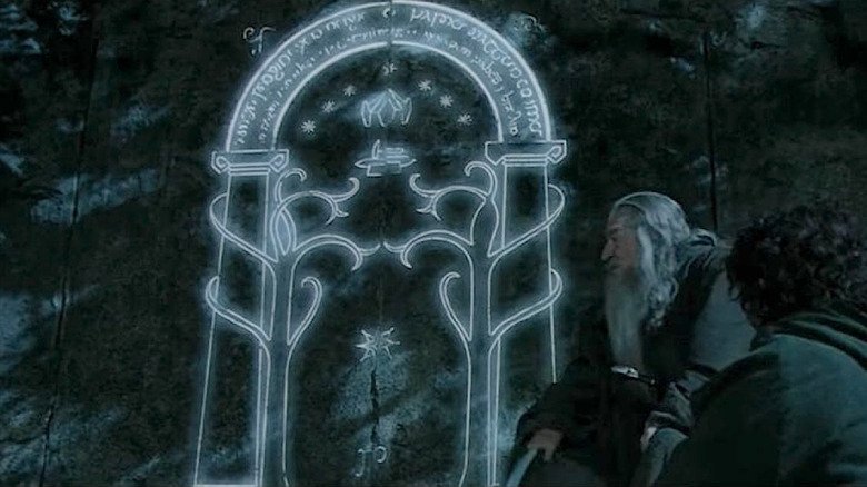 The Doors of Durin glowing