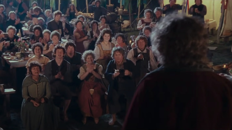 Hobbits at Bilbo's 111th birthday party