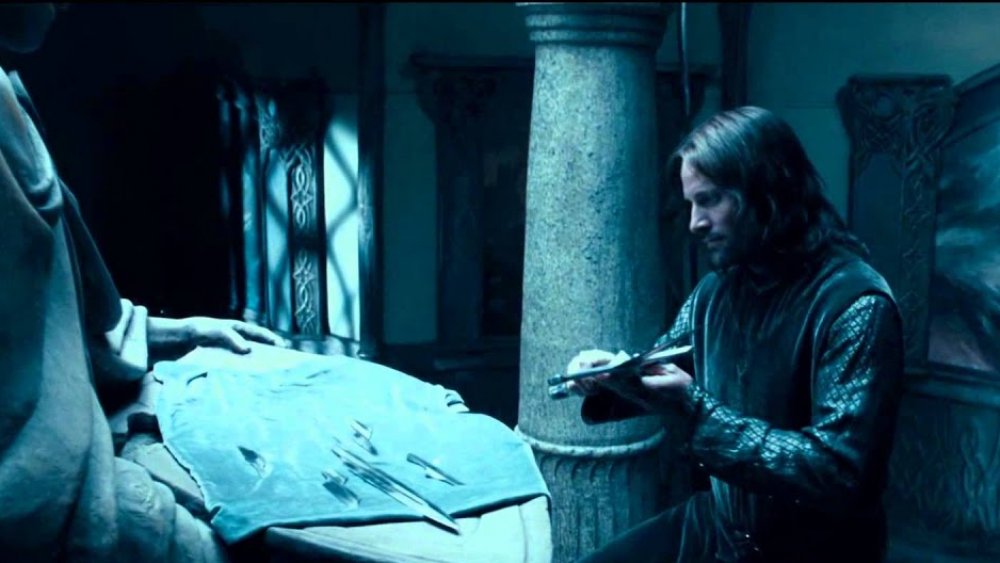 Viggo Mortensen as Aragorn, replacing his family's broken heirloom in The Lord of the Rings