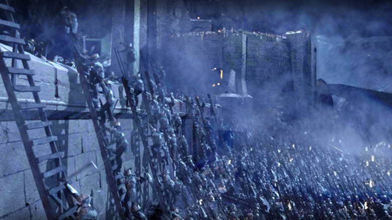 Orcs on ladders at Helm's Deep