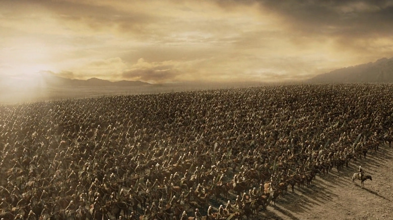 The Rohirrim charge at the Pelennor Fields