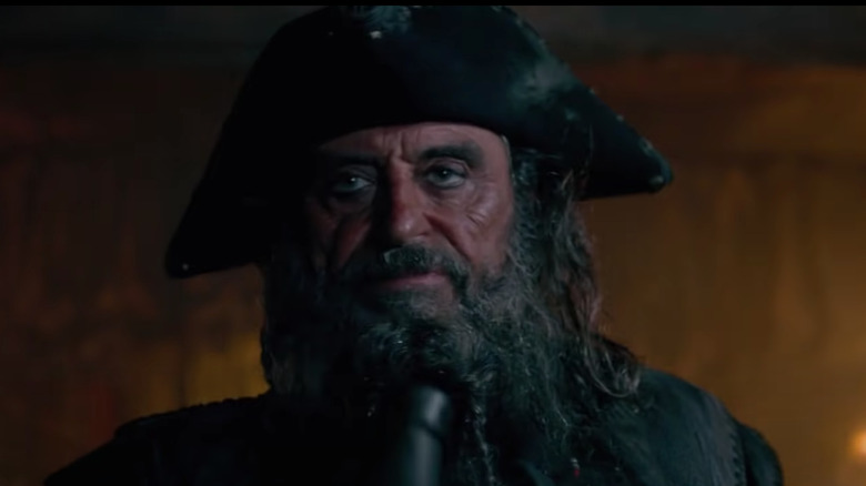 Blackbeard scowls