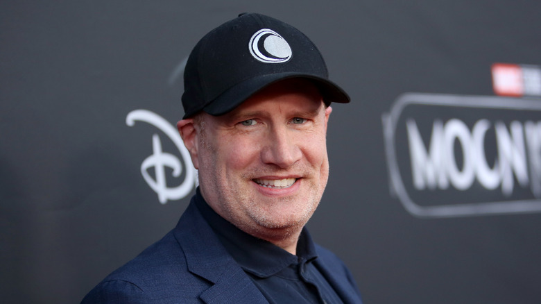 Kevin Feige smiling baseball cap