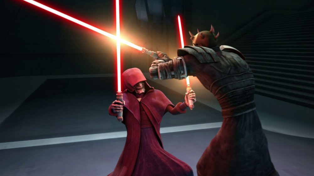 Savage Opress versus Darth Sidious in The Clone Wars