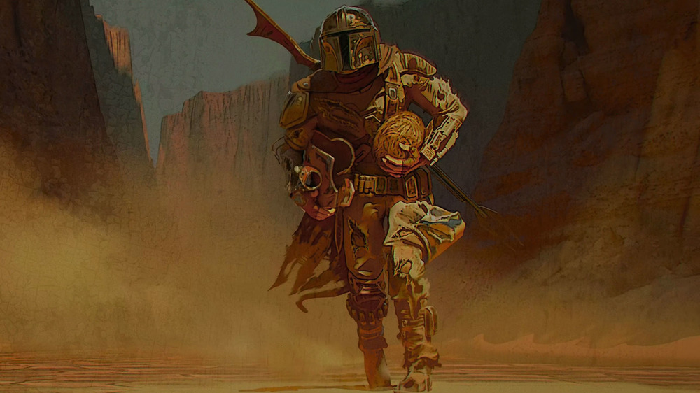 The Mandalorian crosses a desert