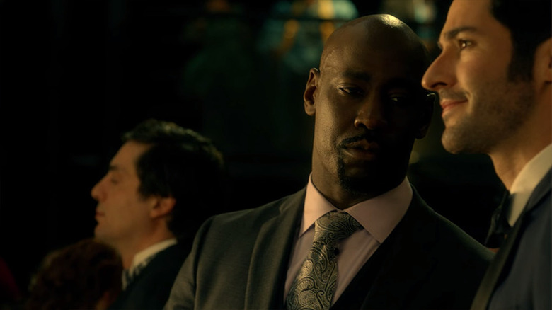 Amenadiel and Lucifer bonding at the auction 