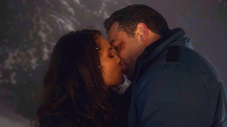 Maze and Ben share a kiss goodbye